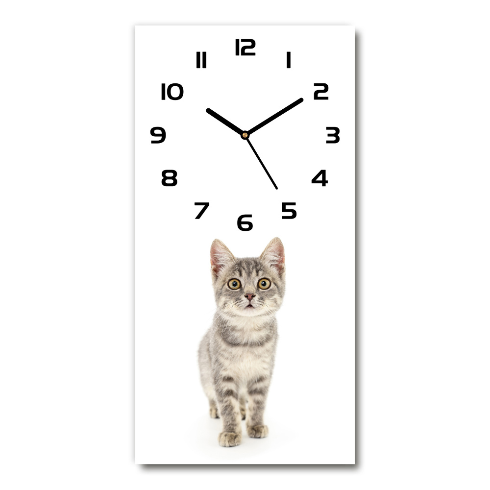 Moderné hodiny nástenné Sivá mačka