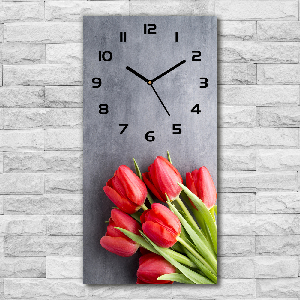 Nástenné hodiny Červené tulipány