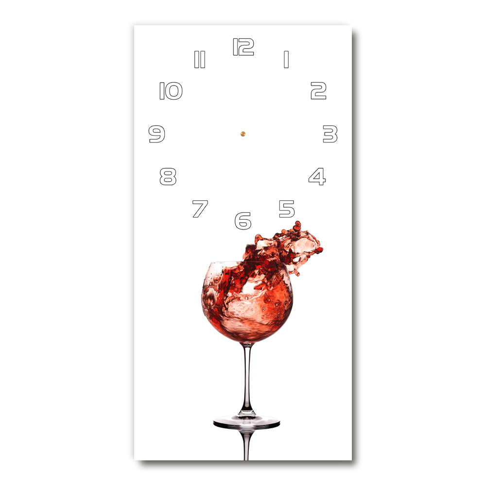 Nástenné sklenené hodiny Pohár vína