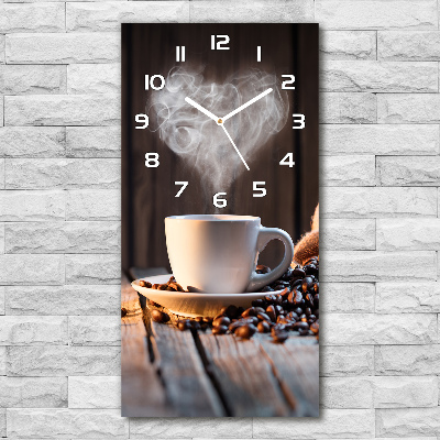 Nástenné sklenené hodiny Šálka kávy