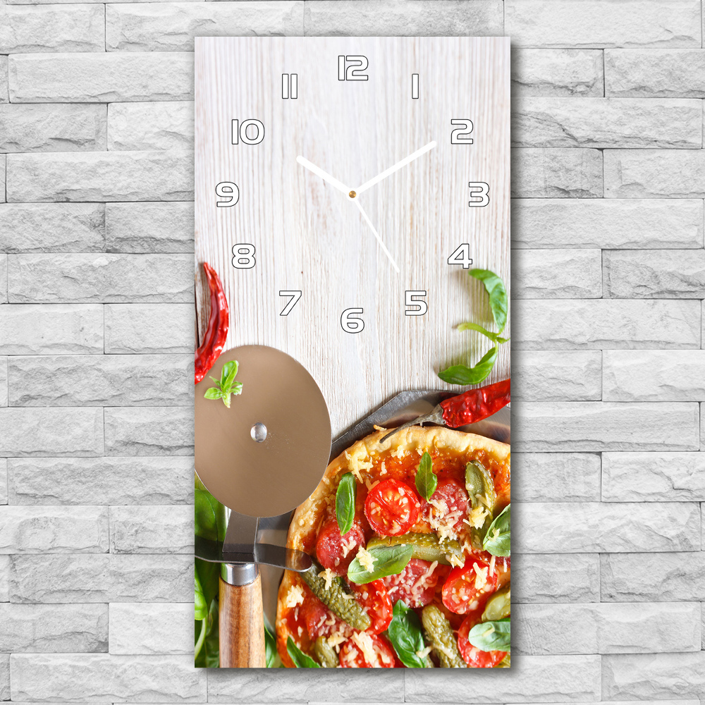 Moderné hodiny nástenné Pizza
