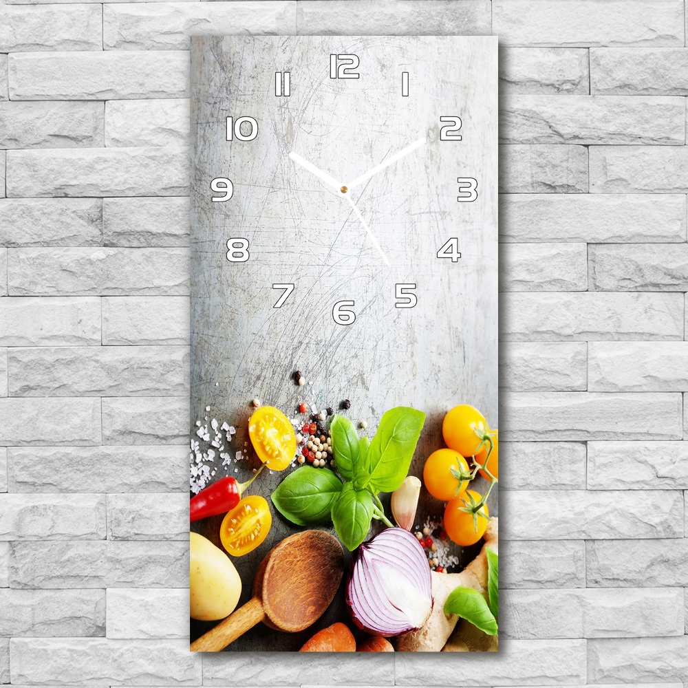 Moderné hodiny nástenné Zelenina