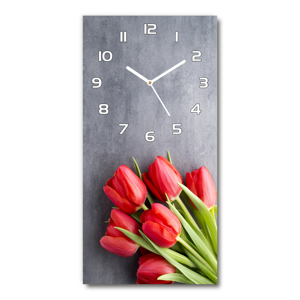 Nástenné hodiny Červené tulipány