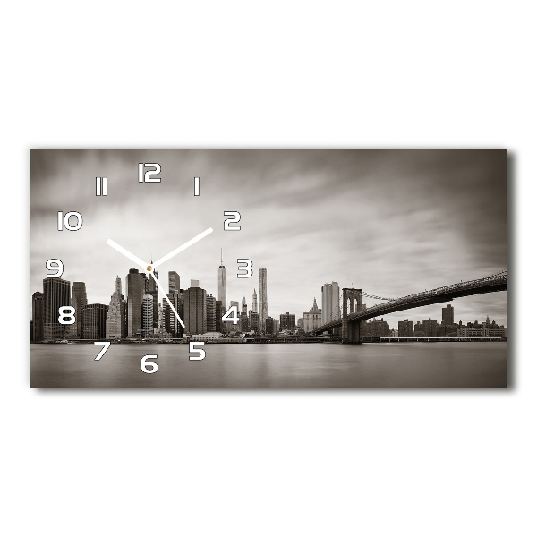 Vodorovné Sklenené hodiny na stenu Manhattan New York