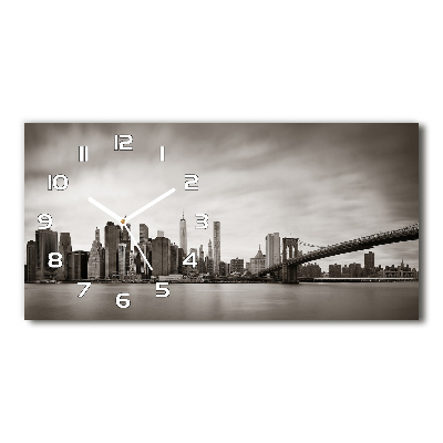 Vodorovné Sklenené hodiny na stenu Manhattan New York