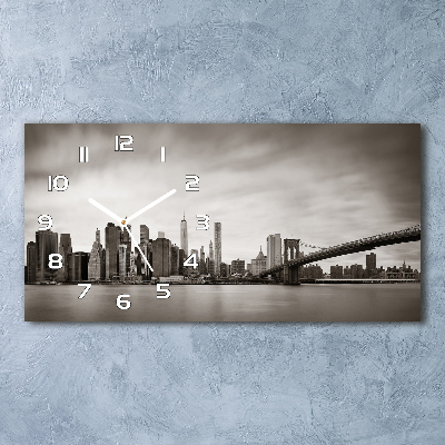 Vodorovné Sklenené hodiny na stenu Manhattan New York