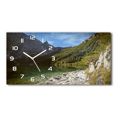 Vodorovné Sklenené hodiny na stenu Morské oko Tatry