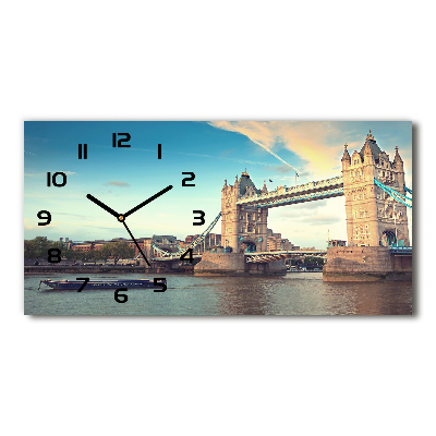 Vodorovné Sklenené hodiny na stenu Tower Bridge Londýn