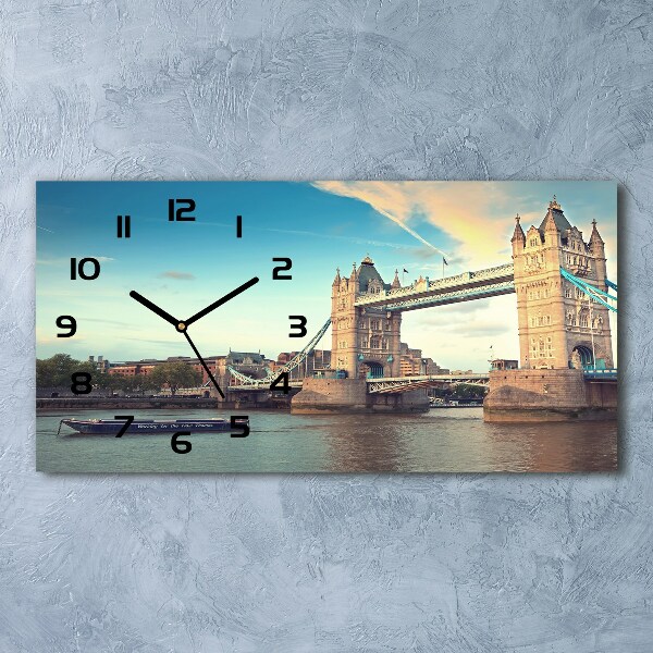 Vodorovné Sklenené hodiny na stenu Tower Bridge Londýn