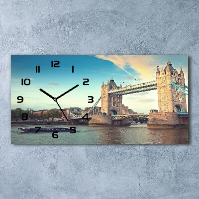Vodorovné Sklenené hodiny na stenu Tower Bridge Londýn