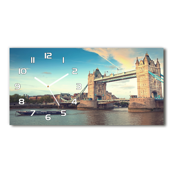 Vodorovné Sklenené hodiny na stenu Tower Bridge Londýn