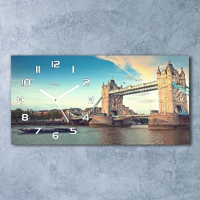 Vodorovné Sklenené hodiny na stenu Tower Bridge Londýn