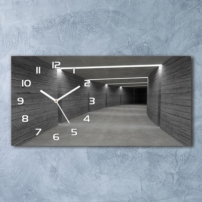 Vodorovné Sklenené hodiny na stenu tiché Betónový tunel