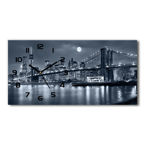 Vodorovné Sklenené hodiny na stenu Manhattan New York