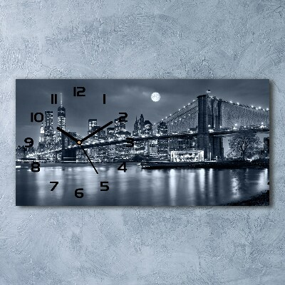 Vodorovné Sklenené hodiny na stenu Manhattan New York