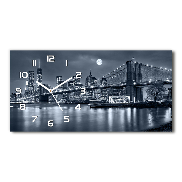 Vodorovné Sklenené hodiny na stenu Manhattan New York
