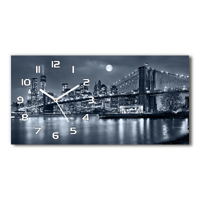Vodorovné Sklenené hodiny na stenu Manhattan New York