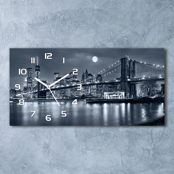 Vodorovné Sklenené hodiny na stenu Manhattan New York