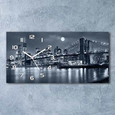 Vodorovné Sklenené hodiny na stenu Manhattan New York
