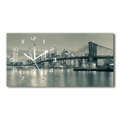 Vodorovné Sklenené hodiny na stenu Manhattan New York