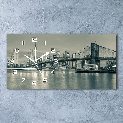 Vodorovné Sklenené hodiny na stenu Manhattan New York