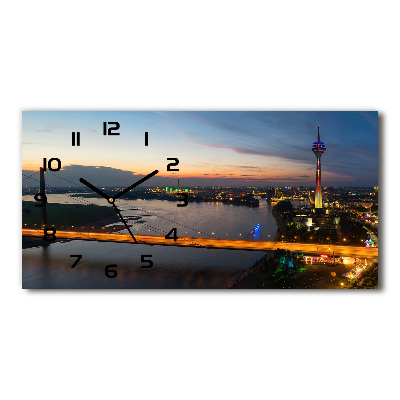 Vodorovné Sklenené hodiny na stenu Dusseldorf Nemecko