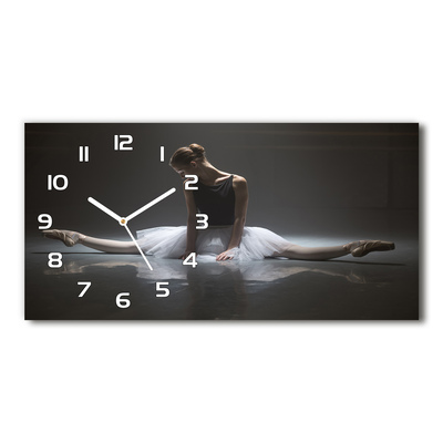 Vodorovné Moderné sklenené hodiny na stenu Baletka
