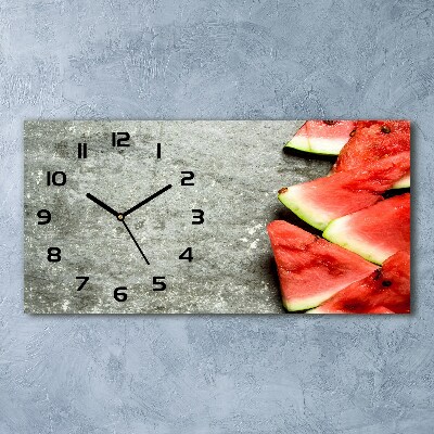 Vodorovné Sklenené hodiny na stenu Nakrájaný melón