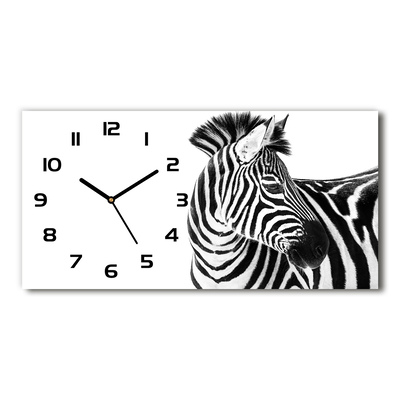 Vodorovné Sklenené hodiny na stenu tiché Zebra v snehu