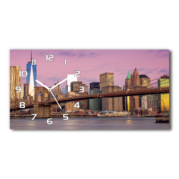 Vodorovné Sklenené hodiny na stenu Manhattan New York