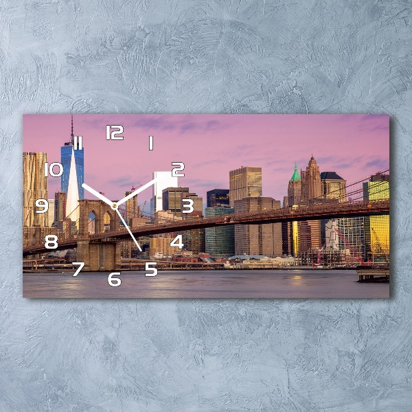 Vodorovné Sklenené hodiny na stenu Manhattan New York