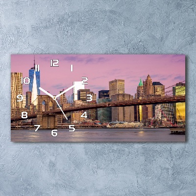 Vodorovné Sklenené hodiny na stenu Manhattan New York