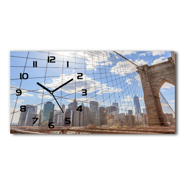 Vodorovné Sklenené hodiny na stenu tiché Most New York