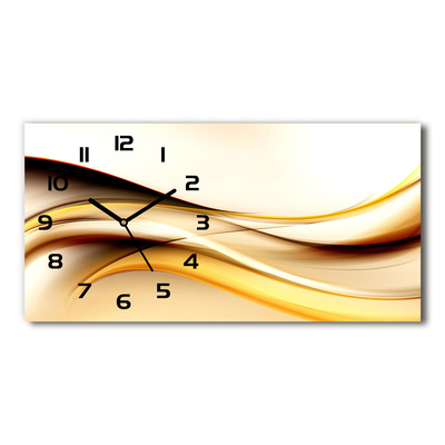 Vodorovné Sklenené hodiny na stenu Abstraktné vlny
