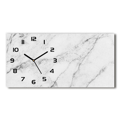Vodorovné Moderné sklenené hodiny na stenu Mramor