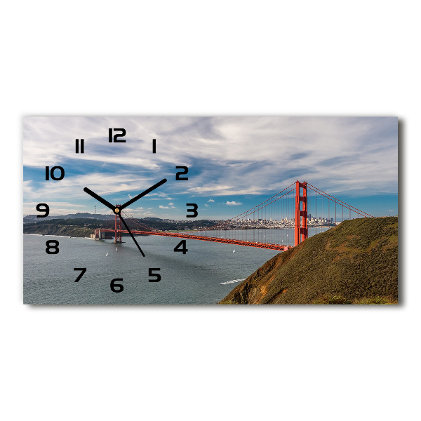 Vodorovné Sklenené hodiny na stenu Most San Francisco