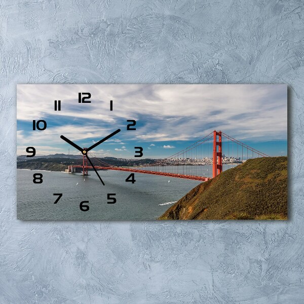 Vodorovné Sklenené hodiny na stenu Most San Francisco