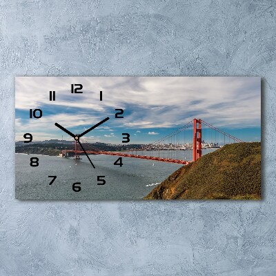 Vodorovné Sklenené hodiny na stenu Most San Francisco