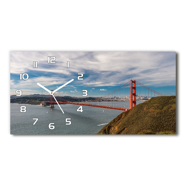 Vodorovné Sklenené hodiny na stenu Most San Francisco