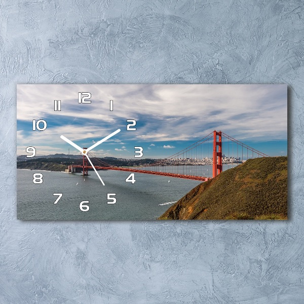 Vodorovné Sklenené hodiny na stenu Most San Francisco