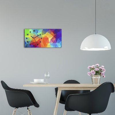 Vodorovné Sklenené hodiny na stenu Geometrické pozadie
