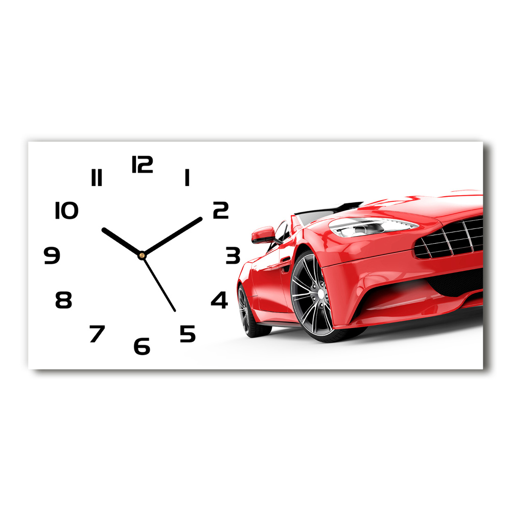 Vodorovné Sklenené hodiny na stenu Športové auto