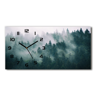 Vodorovné Sklenené hodiny na stenu tiché Hmla nad lesom