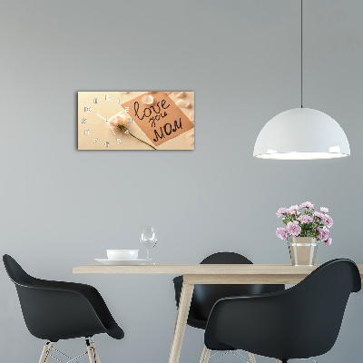 Vodorovné Moderné sklenené hodiny na stenu Deň matiek