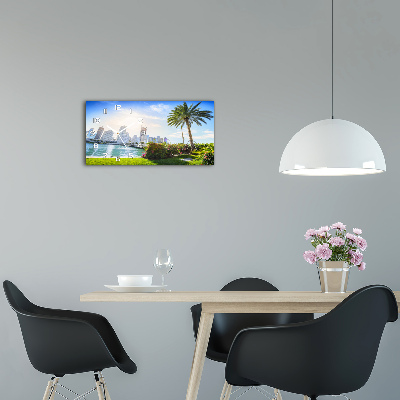 Vodorovné Moderné sklenené hodiny na stenu Miami USA