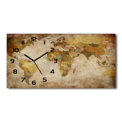 Vodorovné Sklenené hodiny na stenu Polytická mapa