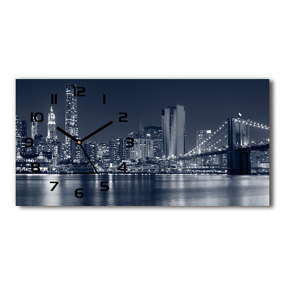 Vodorovné Sklenené hodiny na stenu Manhattan New York