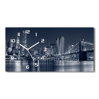 Vodorovné Sklenené hodiny na stenu Manhattan New York