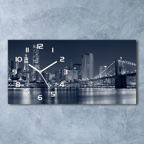 Vodorovné Sklenené hodiny na stenu Manhattan New York