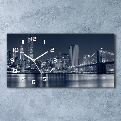 Vodorovné Sklenené hodiny na stenu Manhattan New York